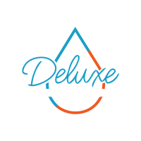 Deluxe Plumbing Logo Transparent White - Large